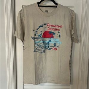 Obey Tan and Red Short Sleeve Tees